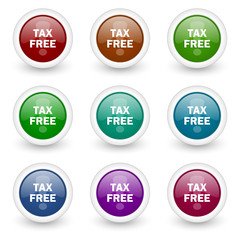 tax free icon set