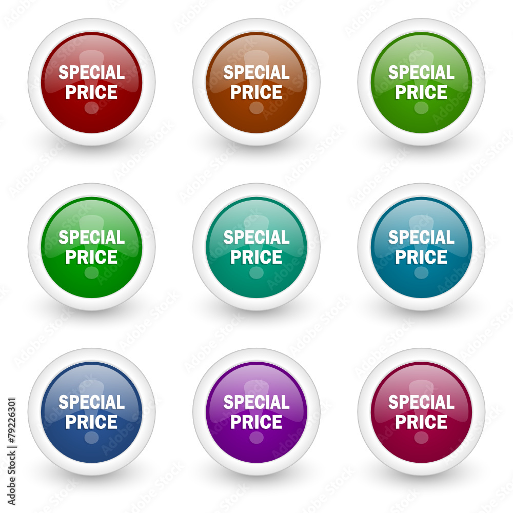 Poster special price vector icon set