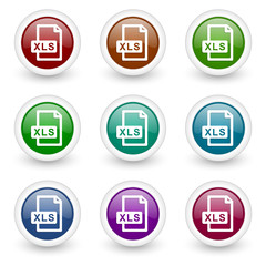 xls vector icon set
