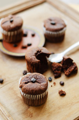 chocolate cupcakes with coffee beans