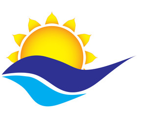 Icon sun logo vector illustration