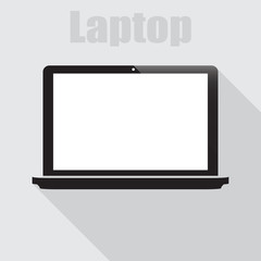 Laptop in a flat on a gray background vector illustration
