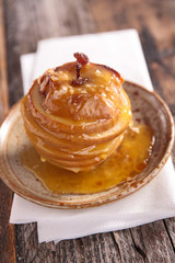 baked apple with syrup