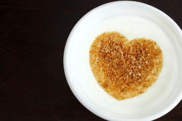 Fresh yogurt with wheat bran