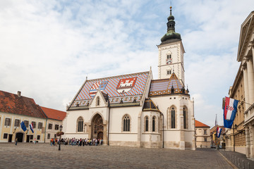 Fototapeta na wymiar St. Mark's Church in Zagreb, Croatia.