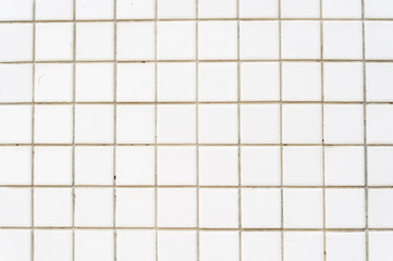 White tile wall background
