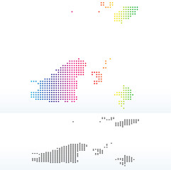 Map of Guernsey with Dot Pattern