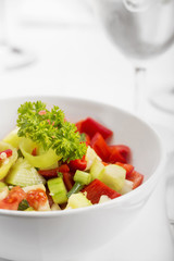 Fresh vitamin salad in restaurant