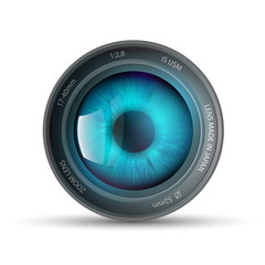 eye inside the camera lens