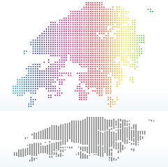 Map of Hong Kong SAR China with Dot Pattern