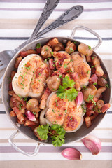 meat cooked with mushroom