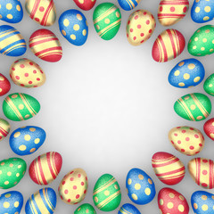 Decorated easter eggs as a frame , copyspace