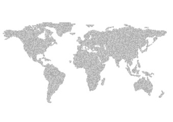 map of planet earth consisting of binary code