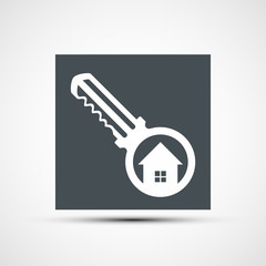 Vector icons key with a house