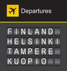 Finland flip alphabet airport departures