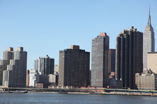 Manhattan, view from Long Island, USA