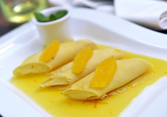pancakes with cottage cheese and orange