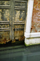 rotten ancient door at Venezia italia