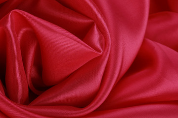 red silk folded rose