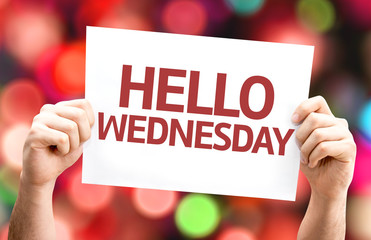 Hello Wednesday card with colorful background