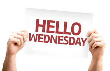 Hello Wednesday card isolated on white background