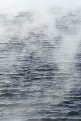 steam over water