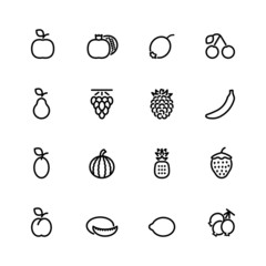 fresh fruit icon set