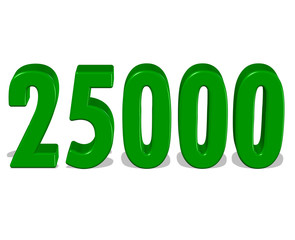 yeşil renkli 25000 sayısı