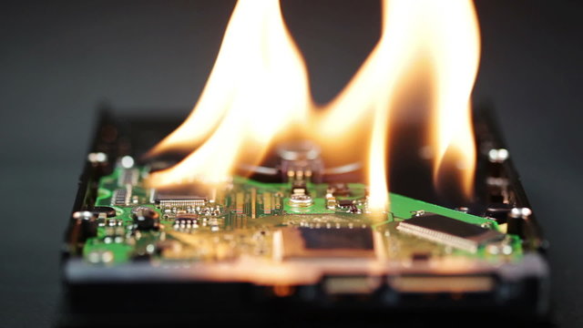 Setting a hard disk on fire