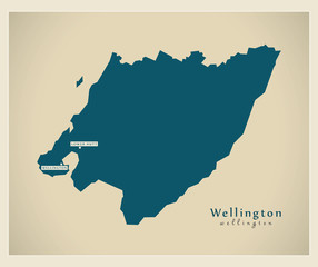 Modern Map - Wellington NZ