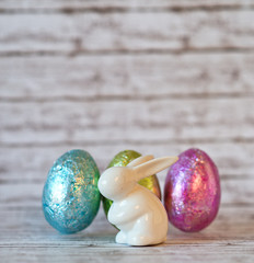 Frohe Ostern Stilleben mit Osterhase