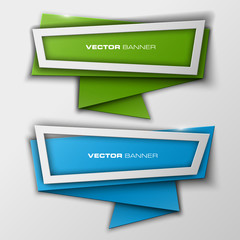 Origami  Vector infographic colorful banners set