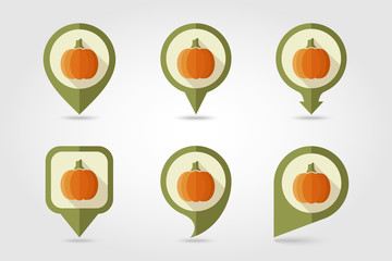 Pumpkin flat icon with long shadow