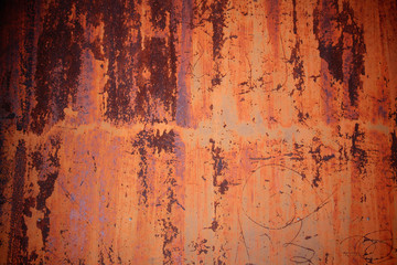 grunge rusty orange zinc wall