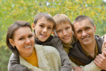 Fototapeta premium Portrait of family relaxing