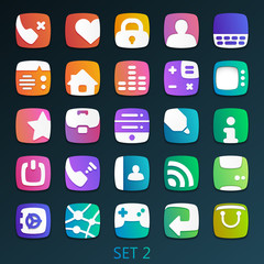 colorful flat icons-set 2