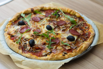Fresh Delicious Pepperoni Pizza Homemade