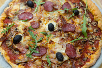 Fresh Delicious Pepperoni Pizza Homemade