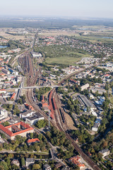 Aerial view of Opole city center