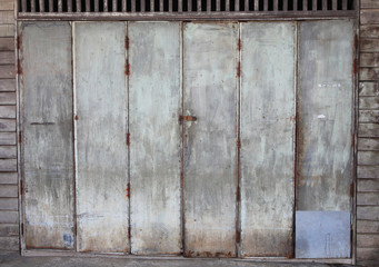 Old wooden door in Thai house