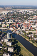 Aerial view of Opole city center