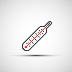 Vector icons of medical thermometer