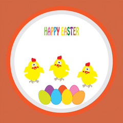 colorful background with chick and font