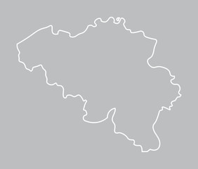 white abstract outline of Belgium map