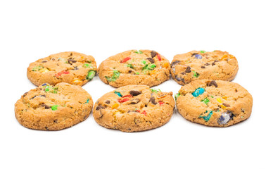 cookies with colored chocolate drops