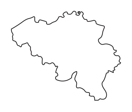 black abstract map of Belgium