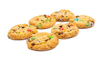 cookies with colored chocolate drops