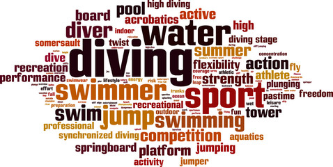 Diving word cloud concept. Vector illustration