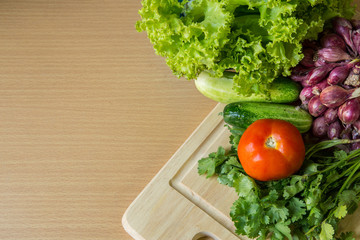 organic food background Vegetables on table