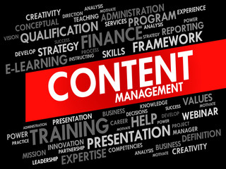 Word cloud of Content Management related items